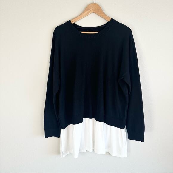 TORRID | Long Sleeve Black Sweater with White Shirt Hem | Size 14/16 - Picture 4 of 8